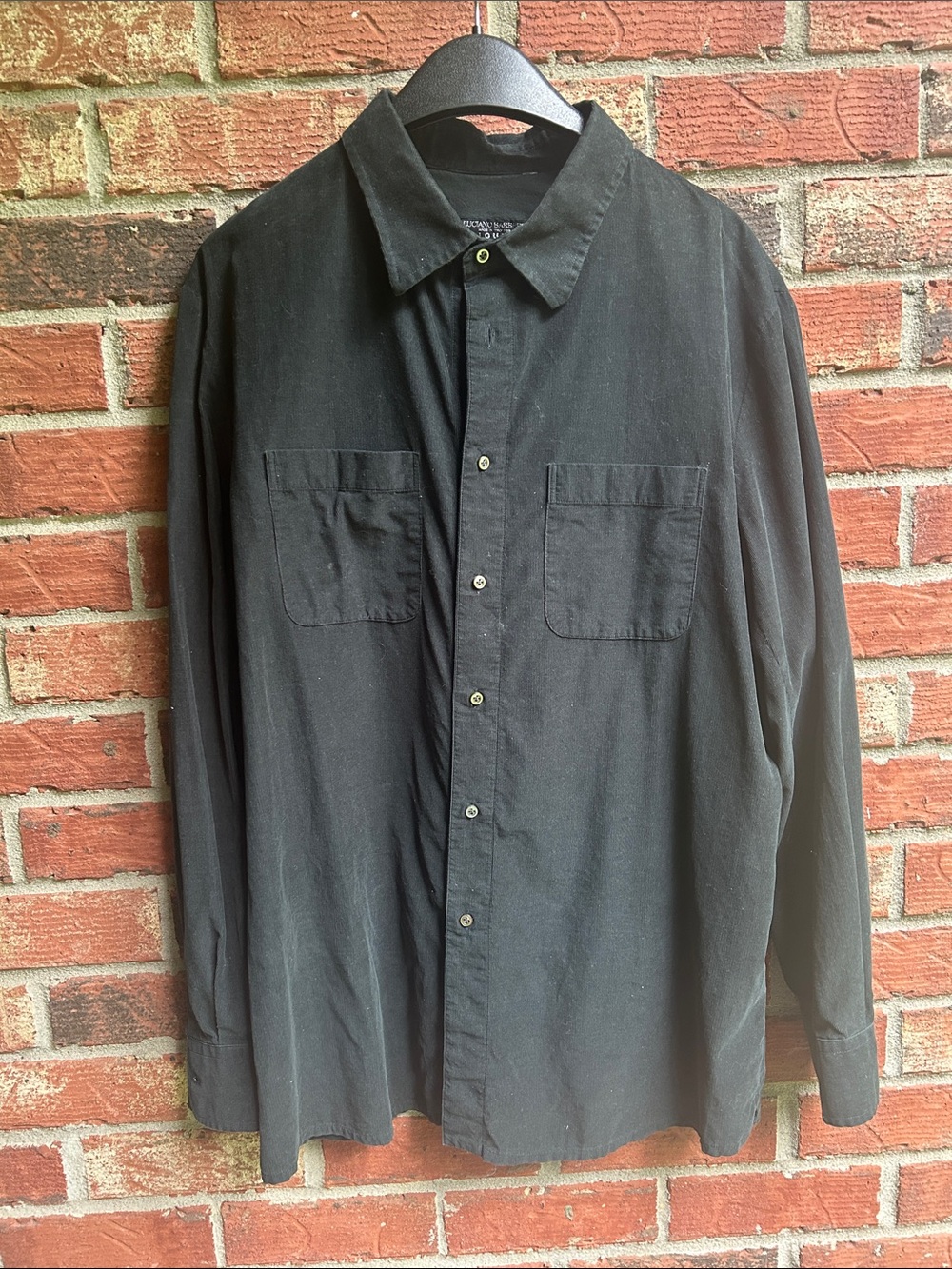 Luciano Barbera for Louis Boston Dark Green Pinwale Corduroy Shirt
